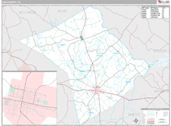 Lee County, TX Wall Map