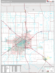 Lubbock County, TX Wall Map