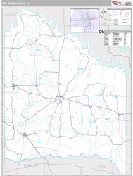 Red River County, TX Wall Map