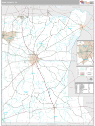 Rusk County, TX Wall Map