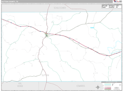 Sutton County, TX Wall Map