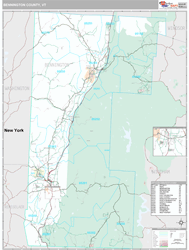 Bennington County, VT Wall Map