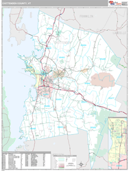 Chittenden County, VT Wall Map