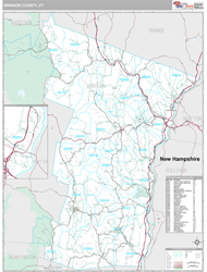 Windsor County, VT Wall Map