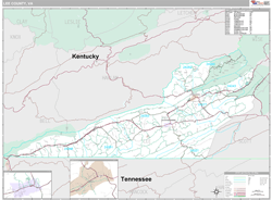 Lee County, VA Wall Map