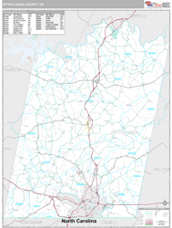 Pittsylvania County, VA Wall Map