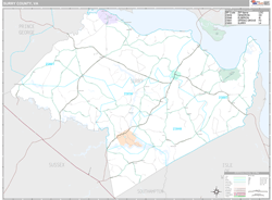 Surry County, VA Wall Map