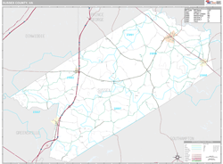 Sussex County, VA Wall Map
