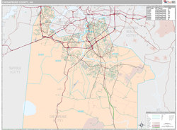 Chesapeake County, VA Wall Map