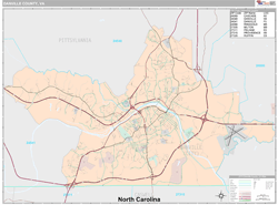 Danville County, VA Wall Map