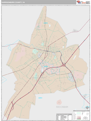 Harrisonburg County, VA Wall Map