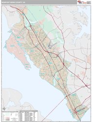 Newport News County, VA Wall Map