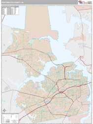 Portsmouth County, VA Wall Map