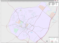 Staunton County, VA Wall Map