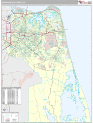 Virginia Beach County, VA Wall Map