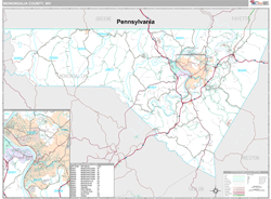 Monongalia County, WV Wall Map