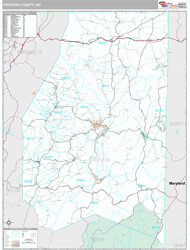 Preston County, WV Wall Map