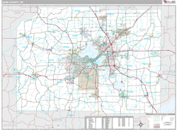 Dane County, WI Wall Map