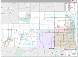 Kenosha County, WI Wall Map