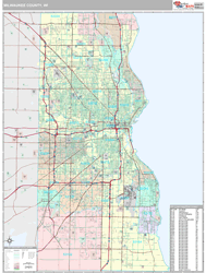 Milwaukee County, WI Wall Map