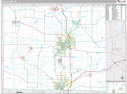 Rock County, WI Wall Map