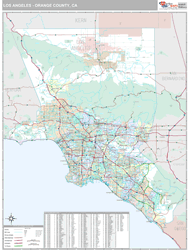 Los Angeles-Orange County, CA Wall Map