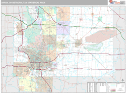 Akron Metro Area Wall Map