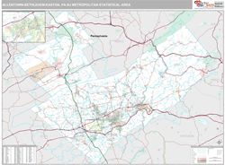 Allentown-Bethlehem-Easton Metro Area Wall Map