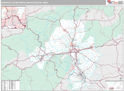 Asheville Metro Area Wall Map