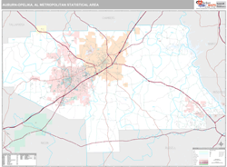 Auburn-Opelika Metro Area Wall Map
