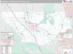 Bakersfield Metro Area Wall Map