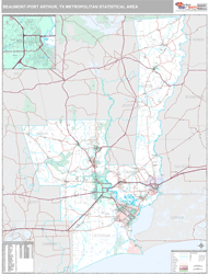 Beaumont-Port Arthur Metro Area Wall Map