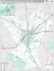 Birmingham-Hoover Metro Area Wall Map