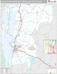 Burlington-South Burlington Metro Area Wall Map