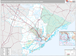 Charleston-North Charleston Metro Area Wall Map