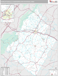 Charlottesville Metro Area Wall Map
