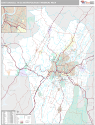 Chattanooga Metro Area Wall Map