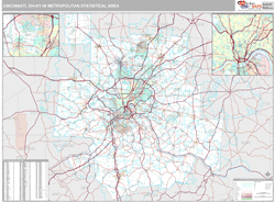 Cincinnati Metro Area Wall Map