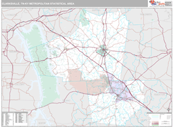 Clarksville Metro Area Wall Map