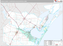 Corpus Christi Metro Area Wall Map