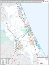 Deltona-Daytona Beach-Ormond Beach Metro Area Wall Map