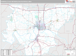 Evansville Metro Area Wall Map