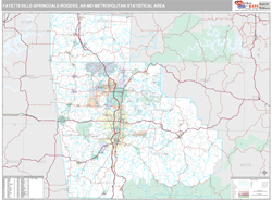 Fayetteville-Springdale-Rogers Metro Area Wall Map