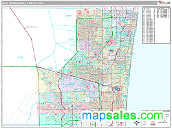 Fort Lauderdale Metro Area Wall Map