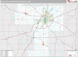 Fort Wayne Metro Area Wall Map