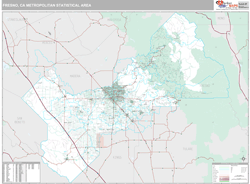 Fresno Metro Area Wall Map