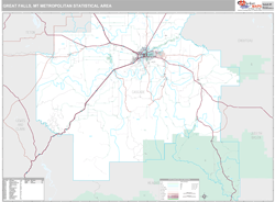 Great Falls Metro Area Wall Map