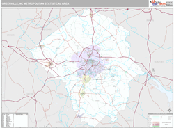 Greenville Metro Area Wall Map