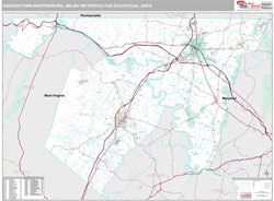 Hagerstown-Martinsburg Metro Area Wall Map