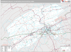 Harrisburg-Carlisle Metro Area Wall Map